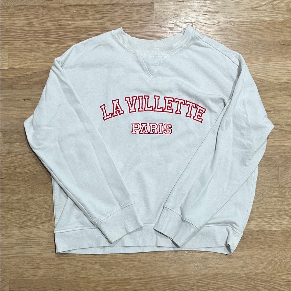 H&M White Sweater with Red Text